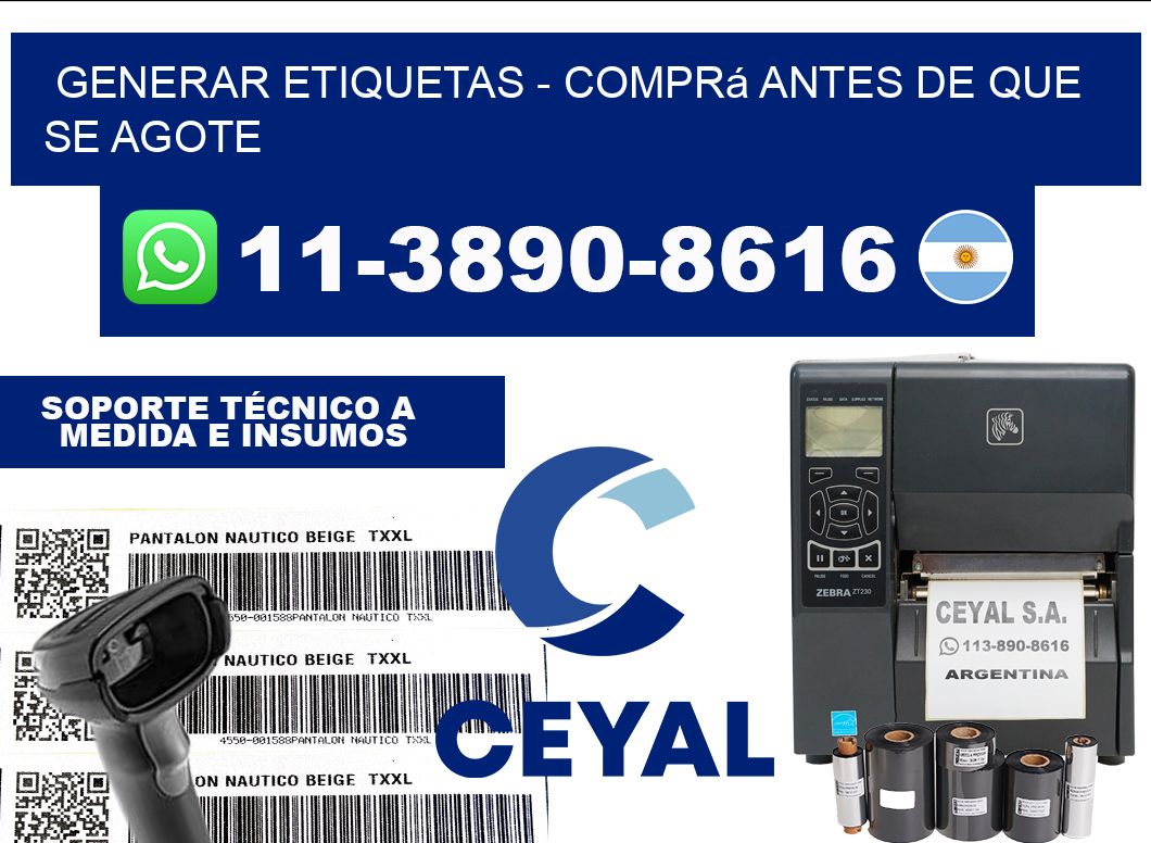 GENERAR ETIQUETAS - Comprá antes de que se agote