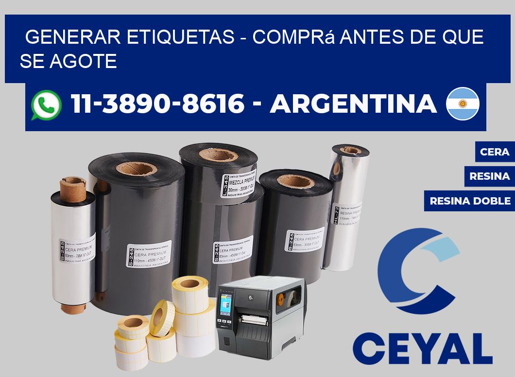 GENERAR ETIQUETAS - Comprá antes de que se agote