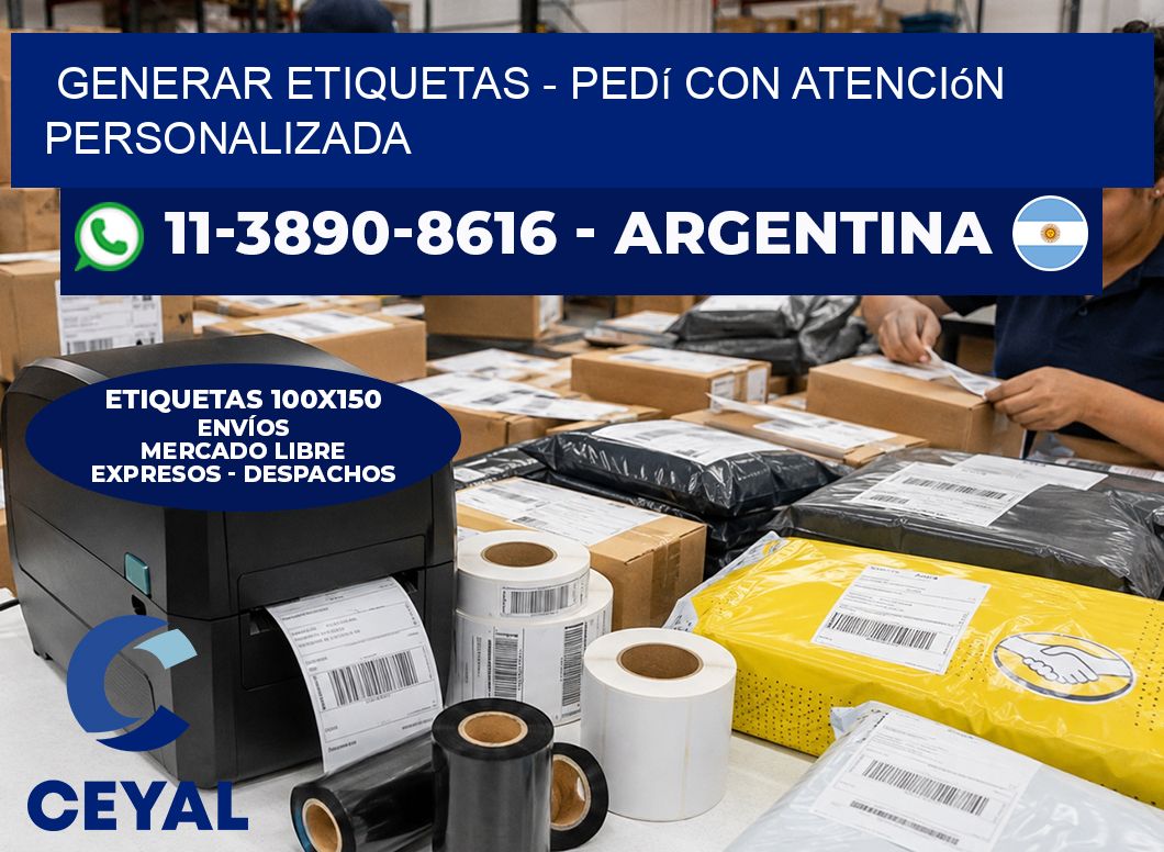 GENERAR ETIQUETAS - Pedí con atención personalizada