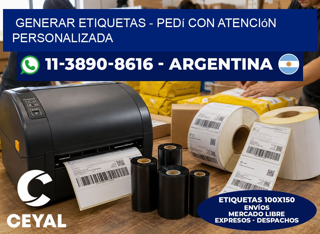 GENERAR ETIQUETAS - Pedí con atención personalizada