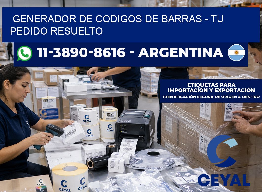 generador de codigos de barras - Tu pedido resuelto