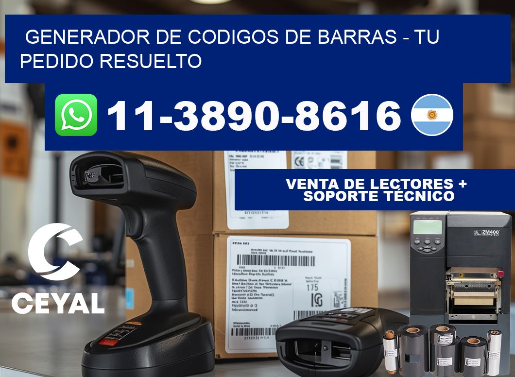 generador de codigos de barras - Tu pedido resuelto