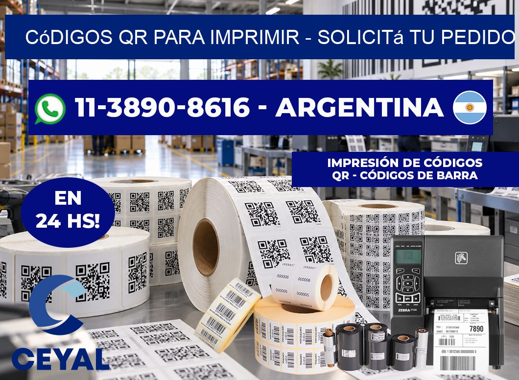 Códigos QR para Imprimir - Solicitá tu pedido