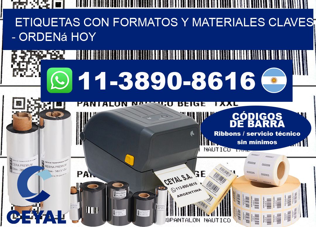 ETIQUETAS CON FORMATOS Y MATERIALES CLAVES - Ordená hoy