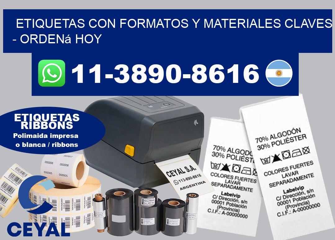 ETIQUETAS CON FORMATOS Y MATERIALES CLAVES - Ordená hoy