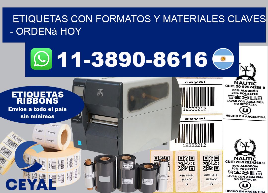 ETIQUETAS CON FORMATOS Y MATERIALES CLAVES - Ordená hoy