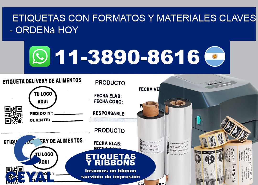 ETIQUETAS CON FORMATOS Y MATERIALES CLAVES – Ordená hoy