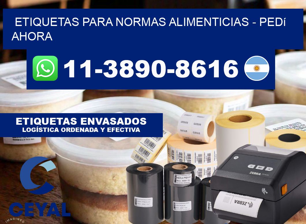 ETIQUETAS PARA NORMAS ALIMENTICIAS - Pedí ahora