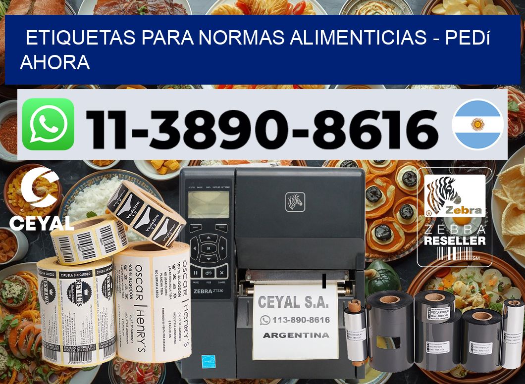 ETIQUETAS PARA NORMAS ALIMENTICIAS - Pedí ahora