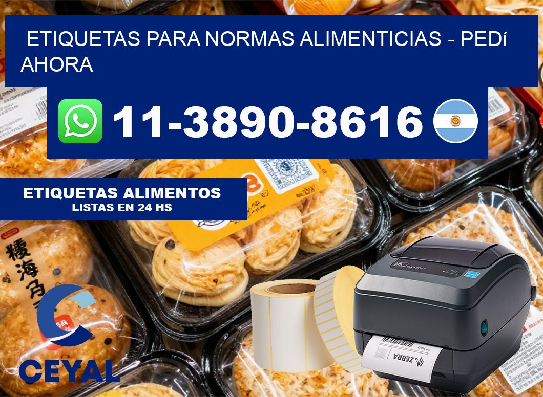 ETIQUETAS PARA NORMAS ALIMENTICIAS - Pedí ahora