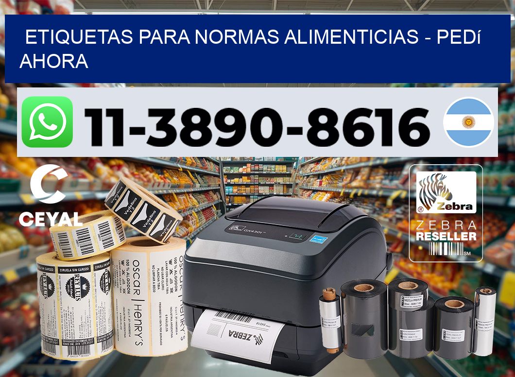 ETIQUETAS PARA NORMAS ALIMENTICIAS - Pedí ahora
