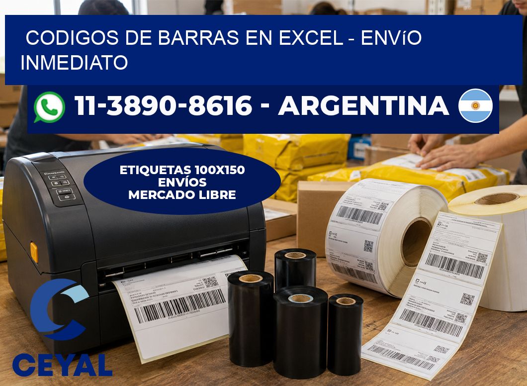 codigos de barras en excel – Envío inmediato