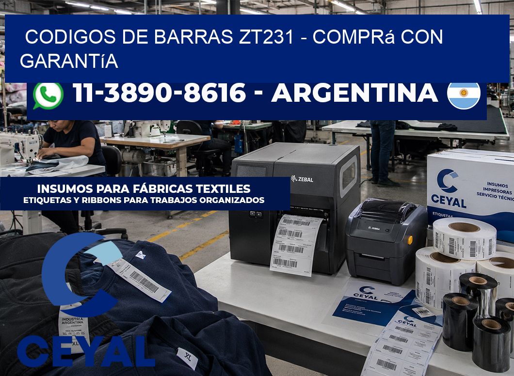 codigos de barras zt231 – Comprá con garantía